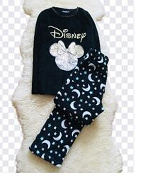 10-11 років, Disney пухнаста флісова піжама з Міні Маус. Золоті та срібні п