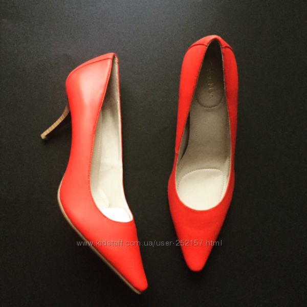 Красные кожаные туфли лодочки Calvin Klein Келвин Кляйн