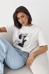 Футболка з мереживним бантом 