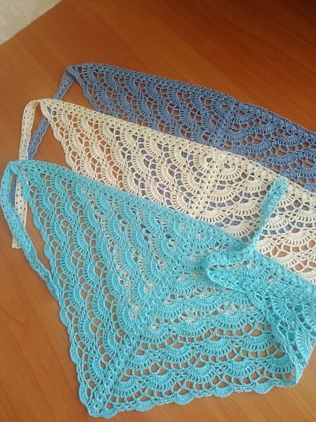 Косинка бавовняна, шаль ручна робота, бандана жіноча