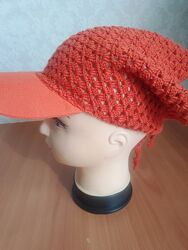 Кепка-косинка ручної роботи 54-56 см