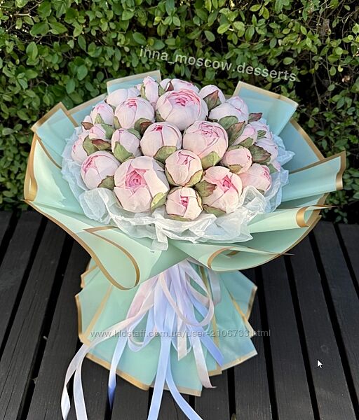 Амина Аскиева Букет пионов зефирная флористика