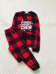 10-11 р, Primark флісова піжама з Новорічним принтом. Унісекс штаніки на ма