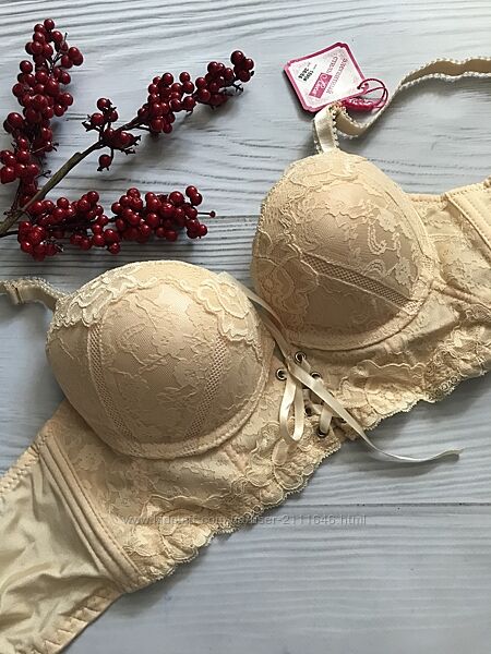 Мереживний бюстгальтер-бюстьє 34/75, 36/80, 38/85