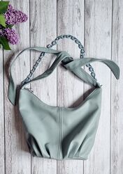 Сумка женская торба с двумя ручками цепь и лоскуты