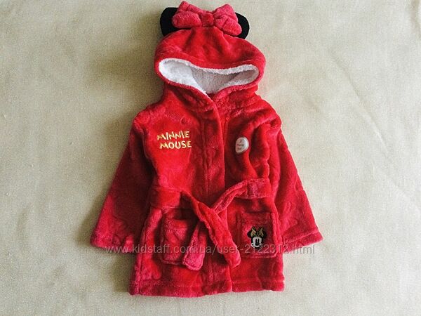 6-9 міс. , 74 зріст Disney by Primark Міні Маус флісовий, махровий, пухнасти