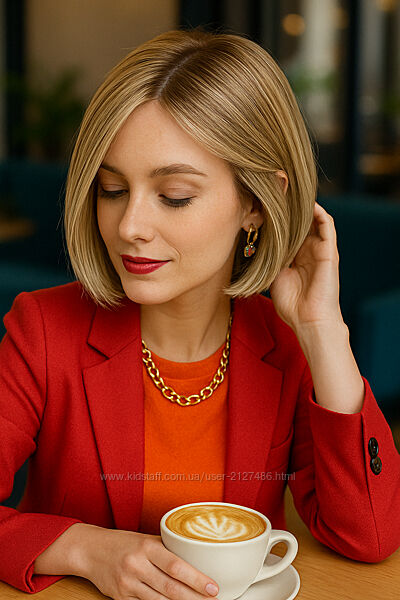 Шикарный парик каре натуральные волосы легкий, новый с этикеткой