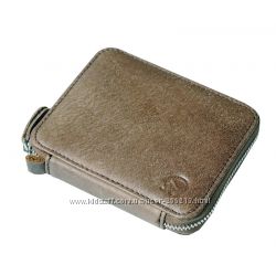 Коричневый мужской кожаный винтажный портмоне кошелек бумажник на молнии, н