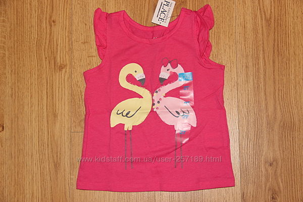 Новая детская футболка Childrens Place 2т на 2 года фламинго