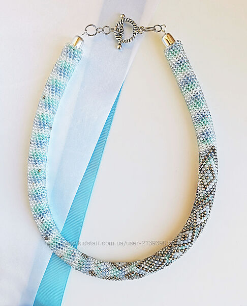 Прикраса із бісеру кольє-джгут Туман