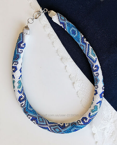 Прикраса із бісеру кольє-джгут Романс