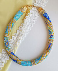 Прикраса із бісеру кольє-джгут Королівський шарм