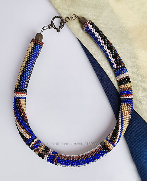 Прикраса із бісеру кольє-джгут Інтерес