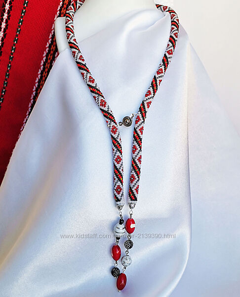 Прикраса із бісеру джгут-ларіат Добра доля