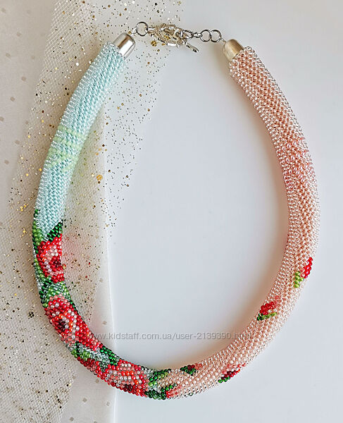 Прикраса із бісеру кольє-джгут Вальс