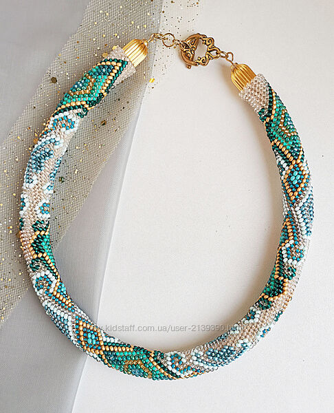 Прикраса із бісеру кольє-джгут Мелодія вічності