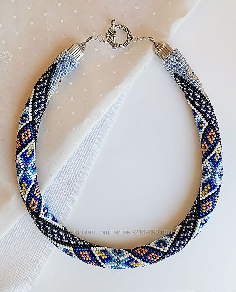 Прикраса із бісеру кольє-джгут Первозданність