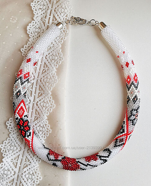 Прикраса із бісеру кольє-джгут Літопис долі