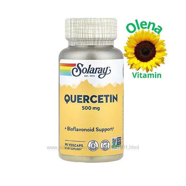 Кверцетин Quercetin 500 мг Solaray 60 капсул
