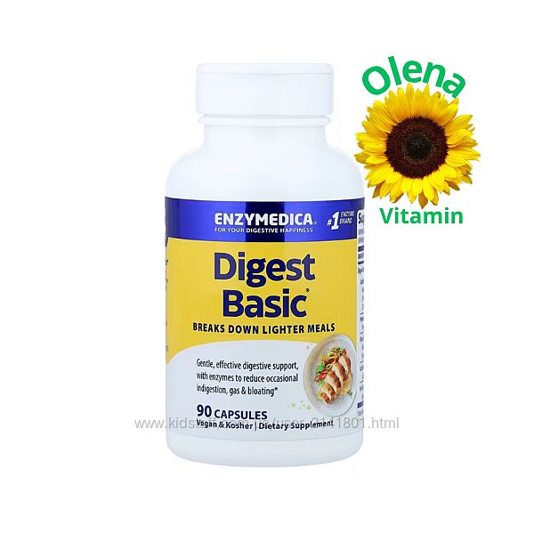 Enzymedica Digest Basic основна ферментна формула, 90 капсул ферменти