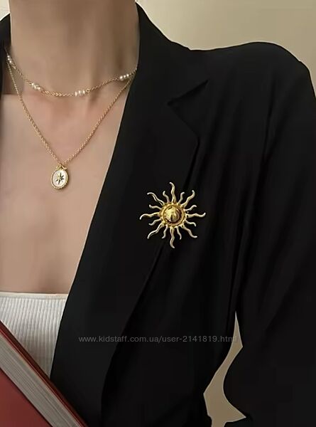 Брошь пин в виде солнца, брошка Бог Солнца, брошь солнышко