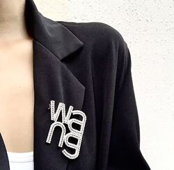 Стильная брошь Wang, трендовая брошка Alexander Wang, брошь ванг