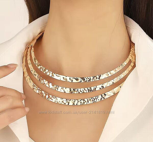 Металлический чокер на шею чокер колье пектораль круглый чокер обруч на шею