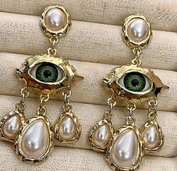 Стильные серьги в форме глаз в стиле скиапарелли, винтажные серьги глаза