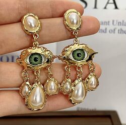Серьги глаза скиапарелли, винтажные серьги в форме глаз schiaparelli style
