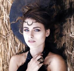 Цепочка на голову луна бронза, этническая тика, фероньерка, тика
