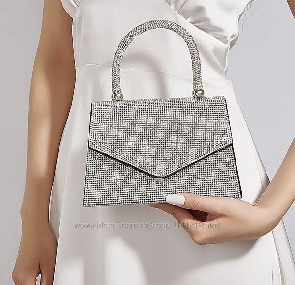 Красивая мини сумочка в камнях стразах, блестящая сумка стразы, клатч стразы
