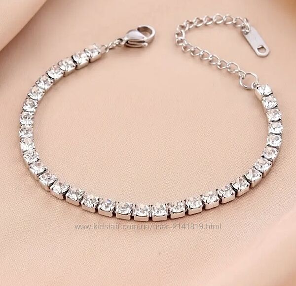 Женский браслет со стразами медсталь, блестящий браслет камни стразы 