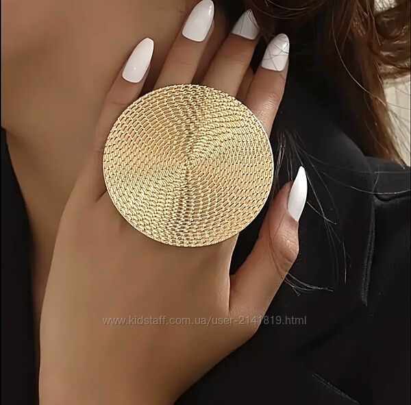 Стильное крупное кольцо в виде круга, массивное кольцо круг