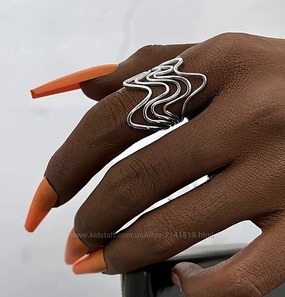 Стильное геометрическое кольцо медсталь, безразмерное кольцо из нержавеющей