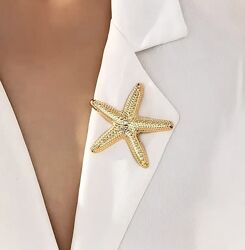 Стильная брошь морская звезда, женская брошка в морском стиле