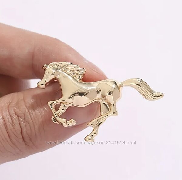 Стильная мини брошь лошадь символ года, брошка унисекс конь