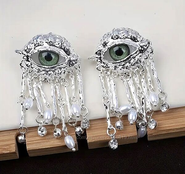 Очень красивые винтажные серьги в стиле schiaparelli, серьги в форме глаза