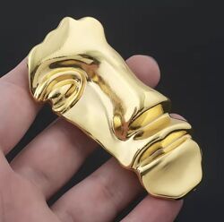 Модная брошь с изображением лица, брошь лицо золото, брошь маска