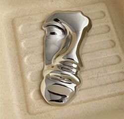 Стильная необычная брошь лицо, брошь абстракция в виде лица, брошка маска