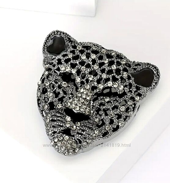 Шикарная большая брошь ягуар, сияющая брошка леопард камни стразы