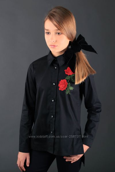 Стильная черная рубашка ТМ Моне р. 134