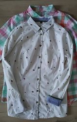 Натуральная рубашка в мелкий принт Arido