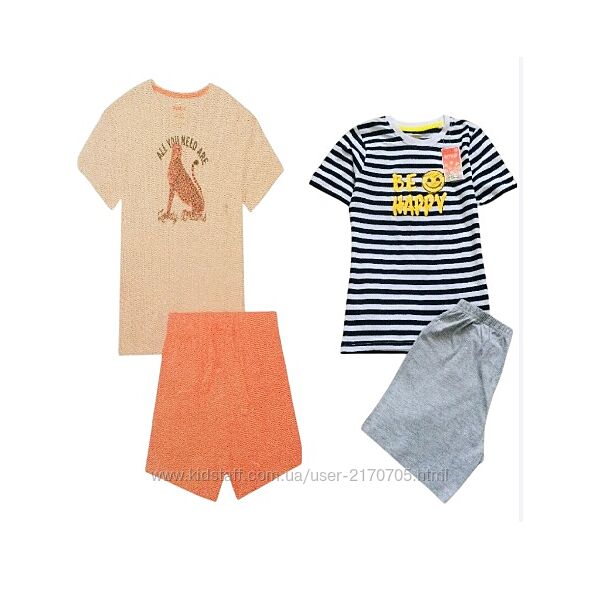 Lupilu Літній комплект або піжама з веселим Смайлом і Тигром.  100 cotton