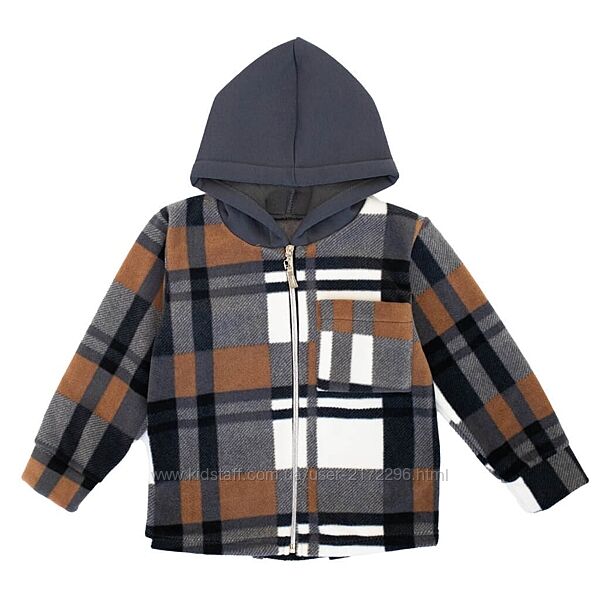 Дитяча флісова сорочка в клітинку, зріст від 92 см до 146 см