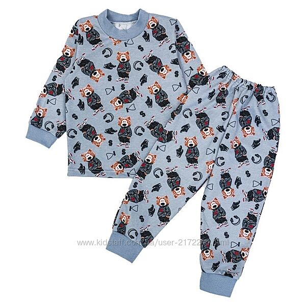 Дитяча піжама з начісом, утеплена, на зріст від 80 см до 146 см