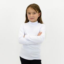 Дитяча водолазка білого кольору з рубчика, зріст від 86 см до 146 см