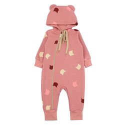 Утеплений ромпер з капюшоном для малюків, зріст від 68 см до 92 см