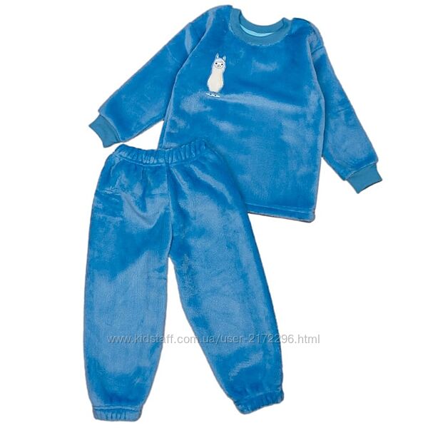 Дитяча махрова піжама на осінь/зиму, зріст від 92 см до 158 см