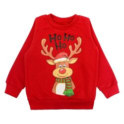 Дитячий джемпер з новорічним принтом, зріст від 92 см до 146 см