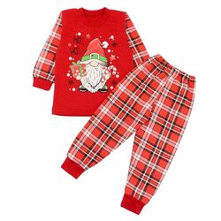 Дитяча піжама з новорічним принтом, зріст від 80 см до 146 см